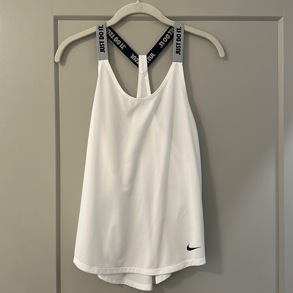 Nike White Workout Tank Athletic Dri-Fit